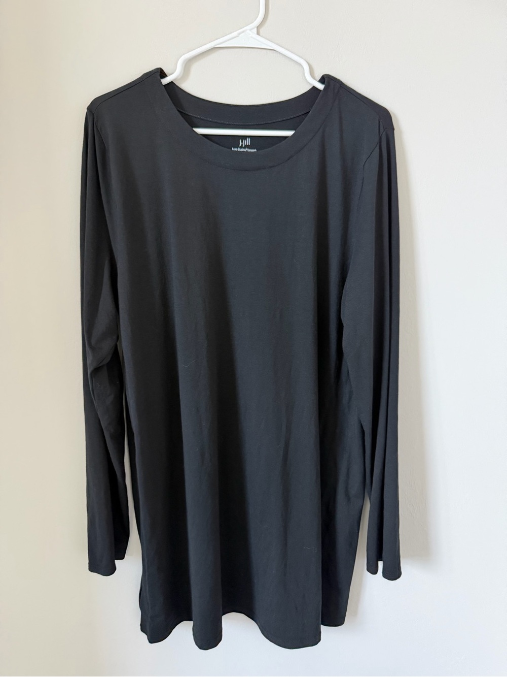 J. Jill Black Long Sleeve Forward-Seam Tunic Top
